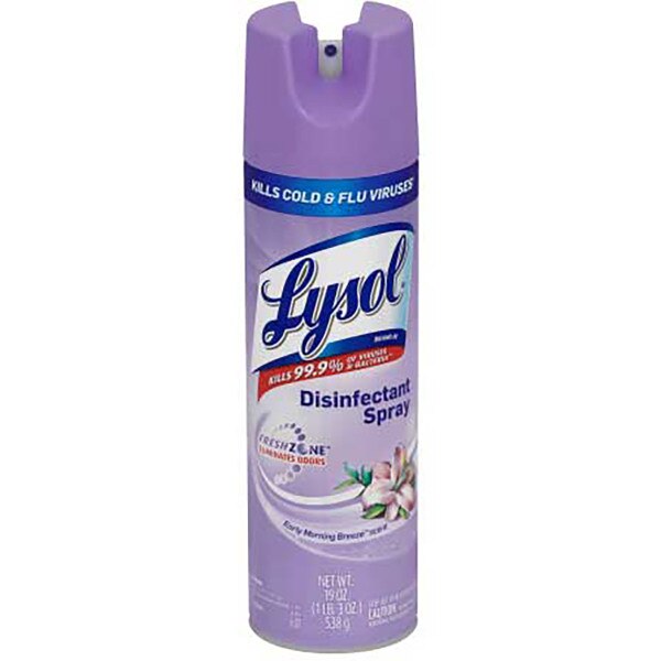 Lysol Morning Breeze Disinfectant Spray, 19oz Aerosol Can, 12/case
